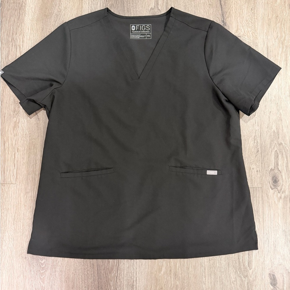 Figs Women’s Black Short Sleeve Scrub Tops Set of 2 Tops Only